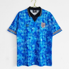 1990 Retro Version England 2nd Away Blue Thailand Soccer Jersey AAA-C1046