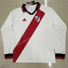 Retro version CA River Plate Home White  LS Thailand Soccer Jersey AAA-818