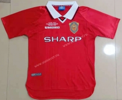 Retro Version 99-00 Manchester United Home Red Thailand Soccer Jersey AAA-908