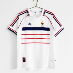 1998 Retro Version France Away White Thailand Soccer Jersey AAA-c1046