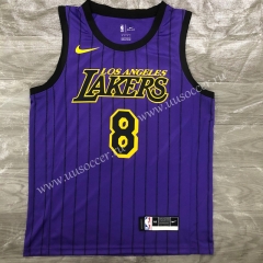 2018 Lakers NBA Purple stripes Limited #8 （Bryant） Jersey-311