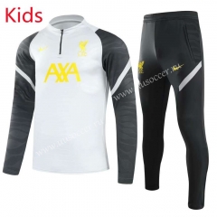 2021-2022 Liverpool Light Gray Kids/Youth Soccer Tracksuit-GDP