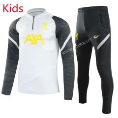 2021-2022 Liverpool Light Gray Kids/Youth Soccer Tracksuit-GDP