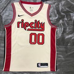 NBA Portland Trail Blazers creamy-white #00（Anthony）Jersey-311