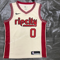 NBA Portland Trail Blazers creamy-white #0 （Lillard）Jersey-311