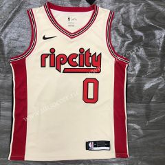 NBA Portland Trail Blazers creamy-white #0 （Lillard）Jersey-311