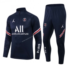 2021-22 Jordan Paris SG Royal Blue Thailand Soccer Tracksuit Uniform-411