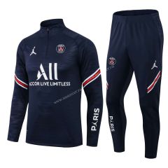 2021-22 Jordan Paris SG Royal Blue Thailand Soccer Tracksuit Uniform-411