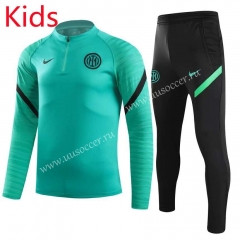 2021-2022 Inter Milan Green Kids/Youth Tracksuit Uniform-GDP