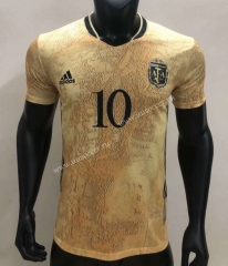 Commemorative Edition Argentina Maradona Yellow （with #10） Thailand Soccer Jersey AAA-407