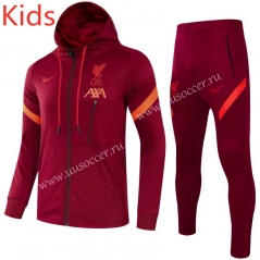2021-2022 Liverpool Red Kids/Youth Soccer Jacket Uniform With hat -GDP