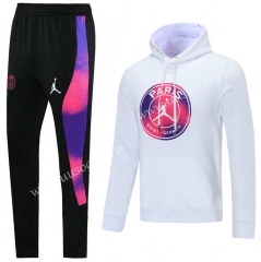 2021-22 Jordan PSG White Thailand Soccer Tracksuit Uniform With Hat-LH（Pants logo is not the same）