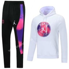 2021-22 Jordan PSG White Thailand Soccer Tracksuit Uniform With Hat-LH（Pants logo is not the same）