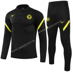 (s-3xl)2021-2022 Chelsea Black Thailand Soccer Tracksuit Uniform-GDP