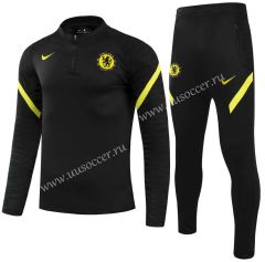 (s-3xl)2021-2022 Chelsea Black Thailand Soccer Tracksuit Uniform-GDP