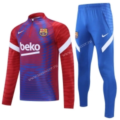 2021-2022 Barcelona Maroon Thailand Tracksuit Uniform-815