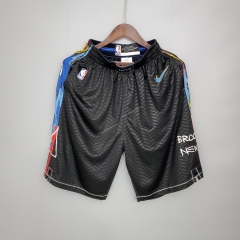 2021 City Version Brooklyn Nets Black NBA Shorts-cs