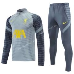 2021-2022 Liverpool Light Gray Thailand Soccer Tracksuit Uniform-CS
