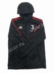 2021-2022 Juventus FC Black Thailand Wind Coat With Hat-GDP