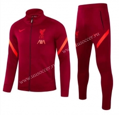 (s-3xl)2021-2022 Liverpool Red Thailand Soccer Jacket Uniform With Hat-GDP
