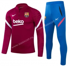 (s-3xl)2021-2022 Barcelona Maroon Thailand Tracksuit Uniform-GDP