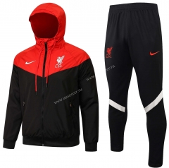 2021-22 Liverpool  Red&Black Wind Coat  Uniform With Hat-815