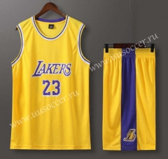 Lakers NBA Yellow #23 Jersey-613