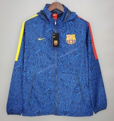 2021-2022 Barcelona Blue Trench Coats Top With Hat-DD1