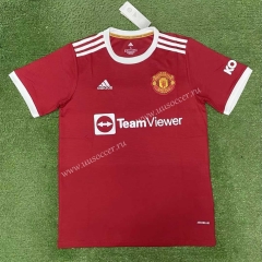 （s-4xl）2021-2022 Manchester United Home Red Thailand Soccer Jersey AAA-409（Letters on the arms）