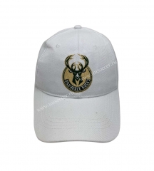 Milwaukee BucksWhite Basketball Hat