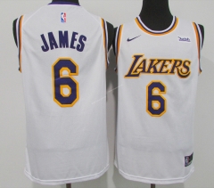 20221 NBA Lakers White 6 Jersey