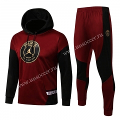 2021-22 Jordan PSG Purple Thailand Soccer Tracksuit Uniform With Hat-815