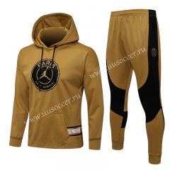 2021-22 Jordan PSG Khaki Thailand Soccer Tracksuit Uniform With Hat-815