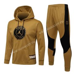 2021-22 Jordan PSG Khaki Thailand Soccer Tracksuit Uniform With Hat-815