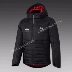 2021-2022 Santos FC Black Cotton Coat With Hat-GDP