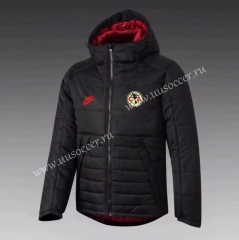2021-2022 Club América Black Thailand Wind Coat With Hat-GDP