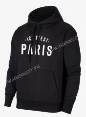 2021-2022 Jordan Paris SG Black Thailand Soccer Tracksuit Top With Hat-cs