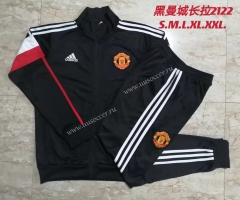 2021-2022 Manchester United Black Thailand Soccer Jacket Uniform-815