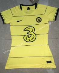 2021-2022 Chelsea Away Yellow  Thailand Women Soccer Jersey AAA-708