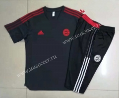 2021-2022  Bayern München Drak  Grey Shorts-Sleeve Thailand Soccer Tracksuit Uniform-815