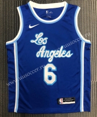 Latin Night  20221 NBA Lakers Blue 6 Jersey-311