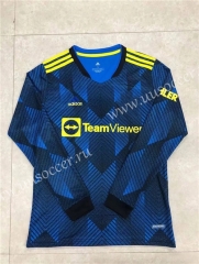 2021-2022 Manchester United 2nd Away Blue &Black Thailand LS Soccer Jersey