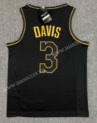 2021 NBA Lakers black gold  #3 Jersey-SN