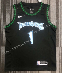 2018 VERSION NBA Minnesota Timberwolves Black  #1 Jersey-311