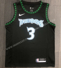 2018 VERSION NBA Minnesota Timberwolves Black  #3 Jersey-311