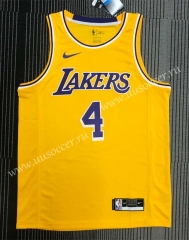 2021 NBA Lakers Yellow #4 Jersey-311