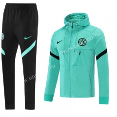 2021-2022 Inter Milan Green Thailand Soccer jacket  Uniform With Hat-LH