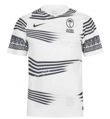 21-22 Fiji Home White Training Thailand Rugby Jersey