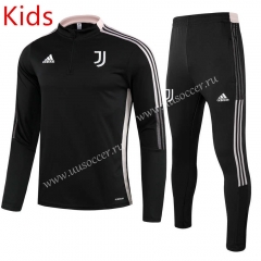 2021-2022 Juventus Black  Kids/Youth Soccer Tracksuit-GDP