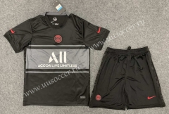 2021-2022 Paris SG 2nd Away Black Soccer Uniform-GB